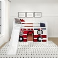 thumbnail image 2 of Low Bunk With Easy Slide & Firetruck Curtain, White, 2 of 10