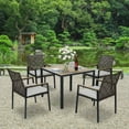 thumbnail image 5 of Yoneston 5 Piece Patio Furniture Set, Outdoor Conversation Set with Table and 4 Chairs Sectional Loveseat with Cushions for Outdoor Balcony Backyard Porch Garden Poolside, Brown, 5 of 9