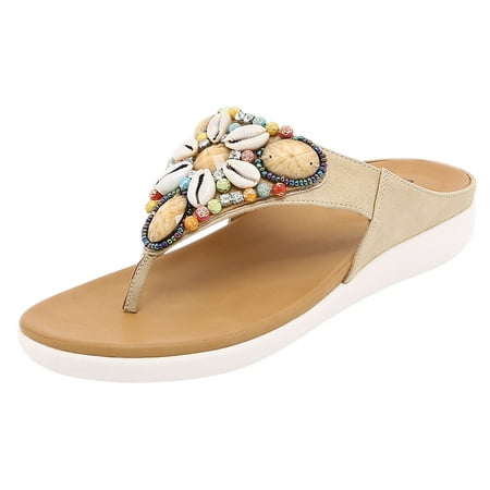 

Women s Thong Sandals Soft Thick Sole Comfortable Footbed Flip Flops Summer Beach Sandal Rhinestones Slippers