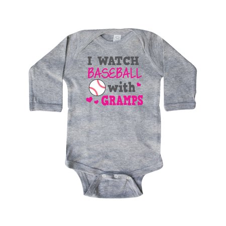 

Inktastic I Watch Baseball with My Gramps Gift Baby Boy or Baby Girl Long Sleeve Bodysuit