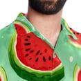 thumbnail image 5 of Watermelon Men's Short Sleeve Printed Button Down Beach Shirt Casual Summer Unisex Tops with Spread Collar, 5 of 6