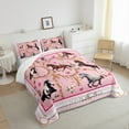 thumbnail image 3 of jejeloiu Western Cowgirl Full Size Comforter Sets,Rustic Farmhouse Horse Bedding Comforter Set,Kawaii Pink Flower Bedding Sets For Girls,Luxury Bedroom Decor,3-Piece, 3 of 8