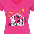 thumbnail image 4 of Inktastic Oh Holy Night Christmas Nativity with Yellow Stars Women's V-Neck T-Shirt, 4 of 5