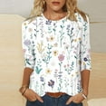 thumbnail image 2 of SnZhen Casual Printed 3/4 Sleeve Tops for Women Fashion Printing Large Size Round Neck Three-Quarters Sleeve Comfy Top, 2 of 5