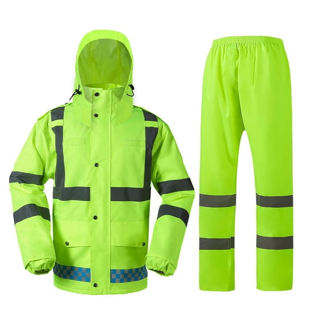 Traje impermeable reflectante para pantalones de lluvia, administración de carreteras, saneamiento de propiedades, patrulla de alta velocidad, advertencia, poncho protector impermeable