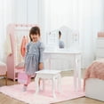 thumbnail image 4 of Fantasy Fields Little Princess Kids Vanity Set with Table and Stool, White, 4 of 17
