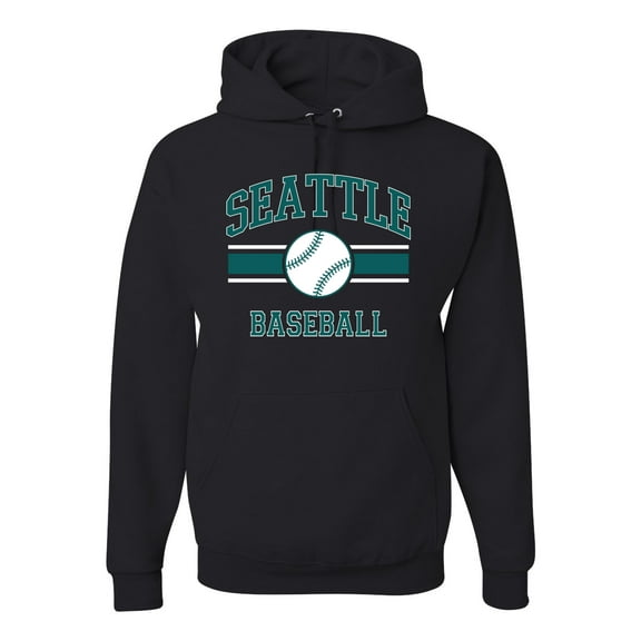 Wild Bobby City of Seattle Baseball Fantasy Fan Sports Unisex Hoodie Sweatshirt, Black, Small