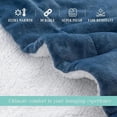 thumbnail image 5 of Elegant Comfort Throw Blanket, Reversible Sherpa Flannel, Soft, Fuzzy, Cozy and Plush- All season Lightweight Decorative Throw, 50 x 60 inches, Ombre Design Sherpa Throw, Blue, 5 of 6