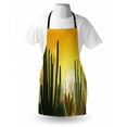 thumbnail image 3 of Cactus Apron Sunset Over Desert Landscape Various Kinds of Cactus Desolate Hot Weather, Unisex Kitchen Bib Apron with Adjustable Neck for Cooking Baking Gardening, Marigold Yellow Green, by Ambesonne, 3 of 3