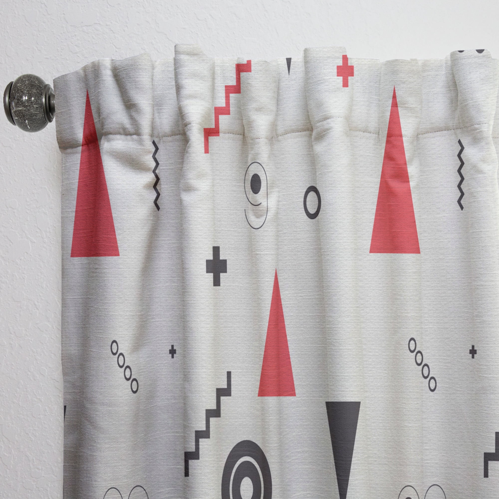 Designart 'Retro Triangular Design III' Mid-Century Modern Curtain Panel