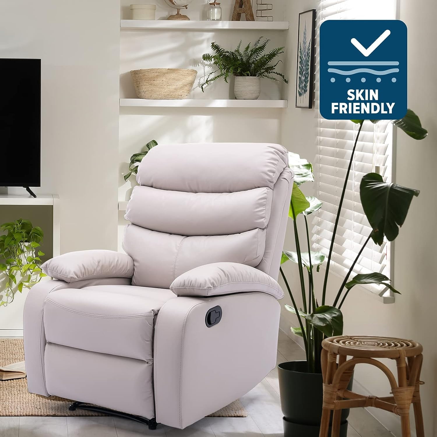 Mobilis living room discount slim manual recliner chair