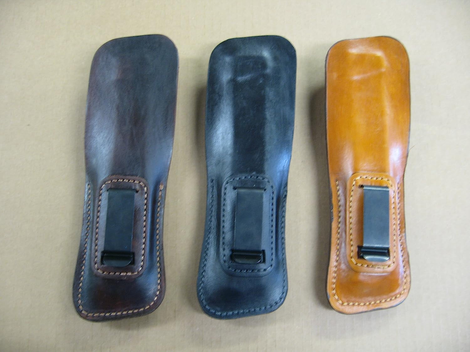 Azula Leather Clip On OWB Belt Extended Magazine Mag Pouch for Glock 9mm 33 Round - TAN