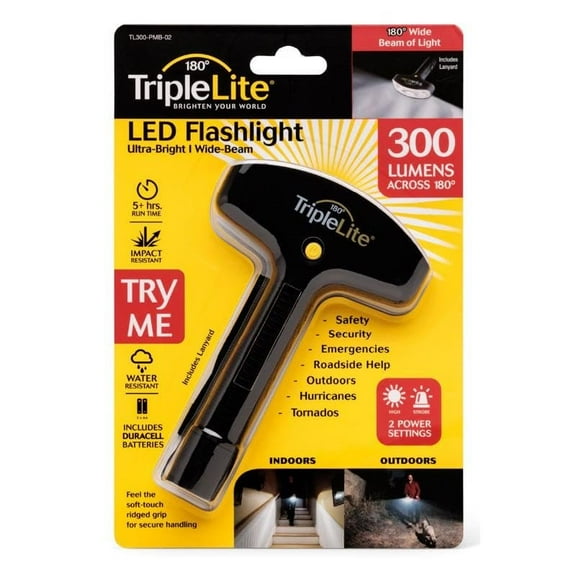TripleLite 330 lm Black LED Flashlight AA Battery