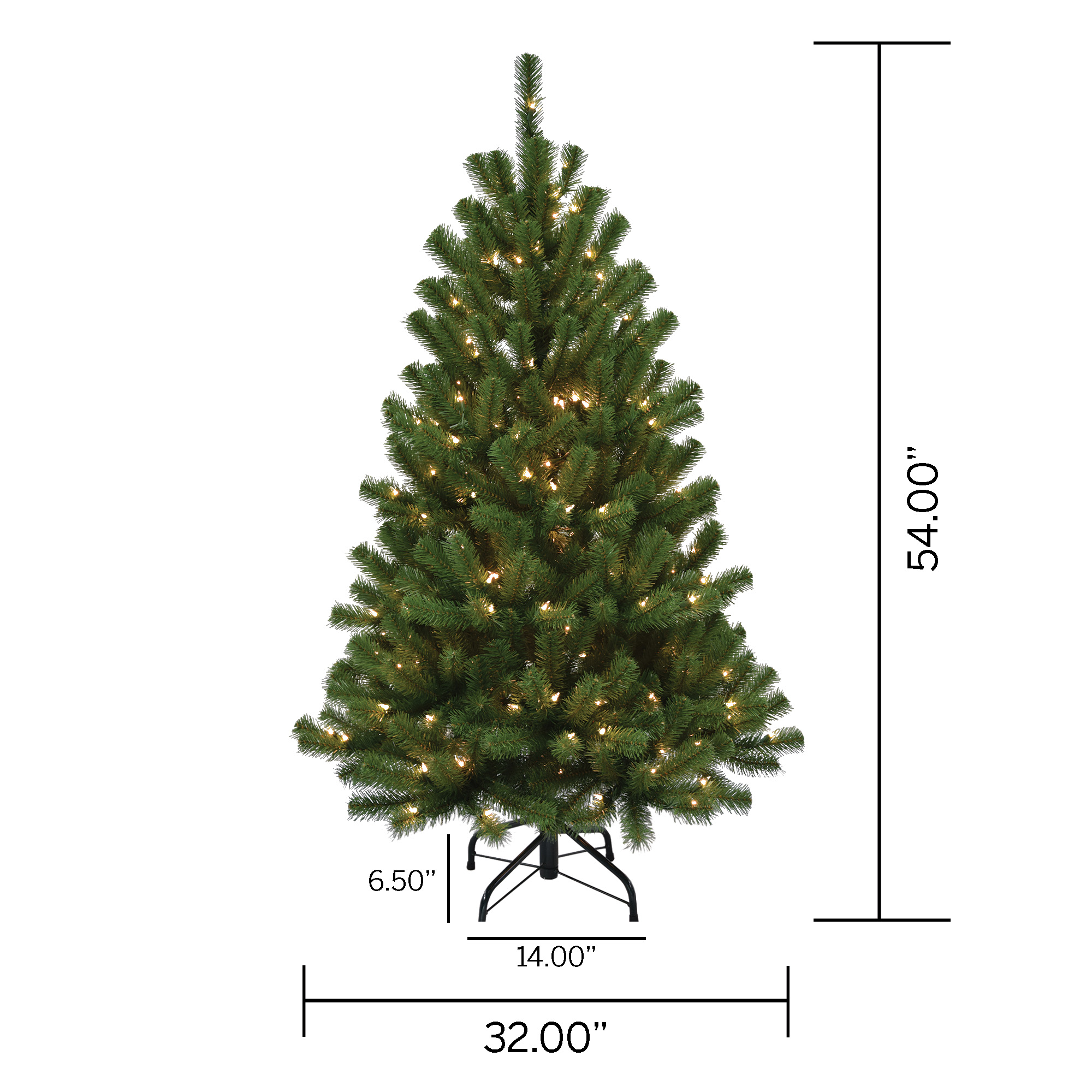 4.5 ft Hinged Noble Fir Artificial Christmas Tree with 200 Clear LED Lights