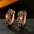 thumbnail image 3 of Hyasfey 1 Pair Women Earrings Elegant Ear Decoration European And American Style Colorful Rhinestone Clip Earrings for Everyday Wear, 3 of 8