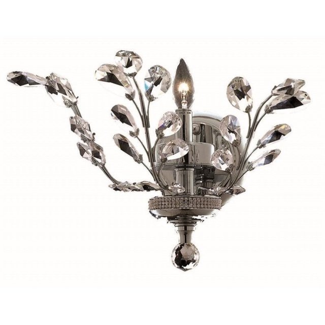 Elegant Lighting Orchidée 14" Spectres Cristal Applique Murale en Chrome