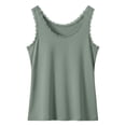 thumbnail image 4 of WAYUTE Tank Tops for Women with Built in Bras Summer Lace Sleeveless Stretch Fit Solid Color Camisole Casual Sporty Fashion,Light Green,2XL, 4 of 4