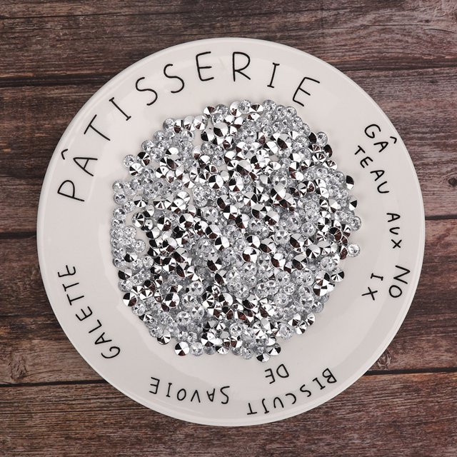Decoración de diamantes acrílicos, 1000 piezas de diamantes de imitación de 8 mm, diamantes puntiagudos plateados, diamantes acrílicos creados para el futuro