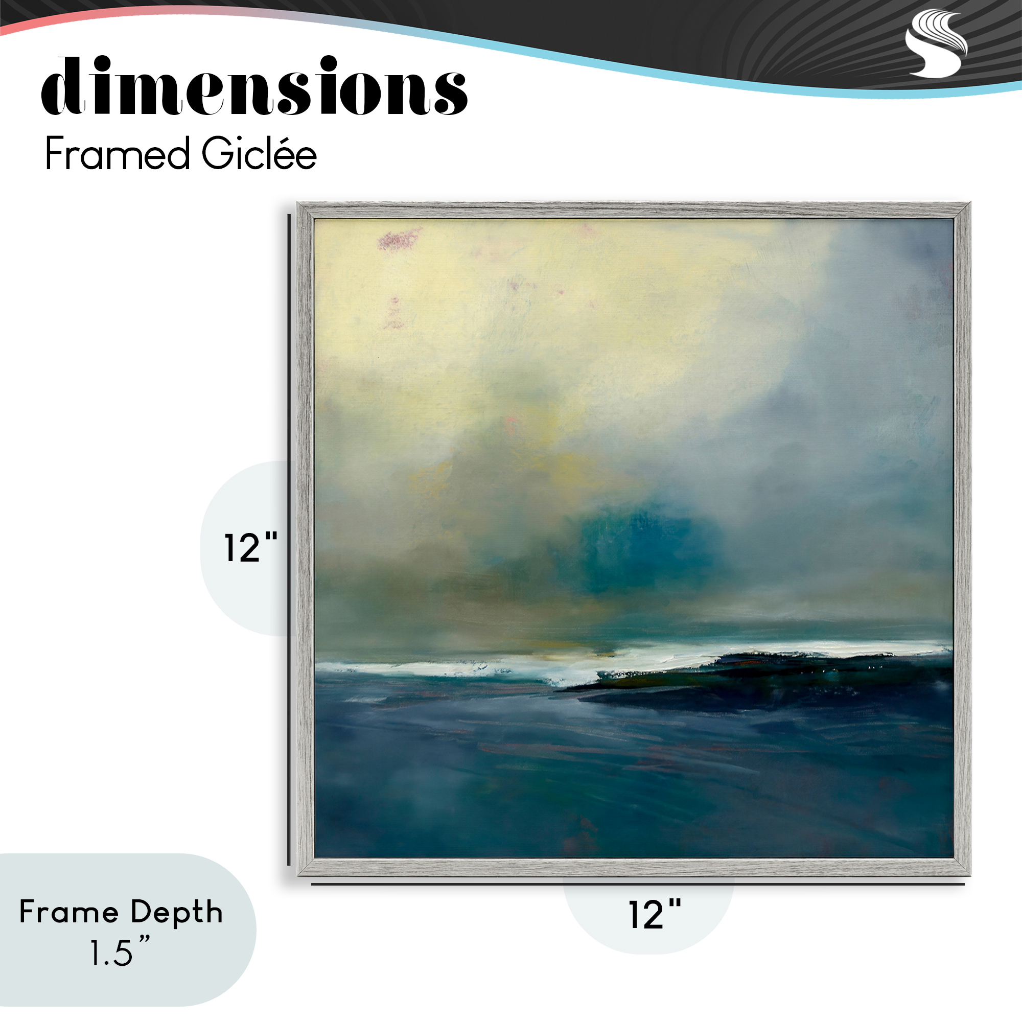 Stupell Industries Channeling Calm Horizon Gray Framed Giclee Art, design by Patrick Dennis