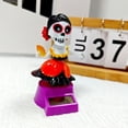 thumbnail image 5 of Yvsxxv 2 Pcs Day of the Dead Dancing Girl Solar Figurines & Knick-Knacks Mexican Folk Art Decor for Desk, 5 of 7