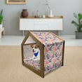 thumbnail image 3 of Birds Pet House, Romantic Garden Pattern with Birds in Love Vibrant Blossoms Fresh Growth, Outdoor & Indoor Portable Dog Kennel with Pillow and Cover, 5 Sizes, Multicolor, by Ambesonne, 3 of 5