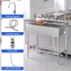 thumbnail image 4 of QinaQin Fregadero utilitario independiente de acero inoxidable, tarja comercial para exterior con mesa de trabajo, ideal para garaje, lavandería, restaurante o baño, 4 of 8