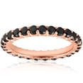 thumbnail image 1 of Bague Éternité Empilable Ronde Noire Diamant 14 Carats Or Rose, 1 of 2