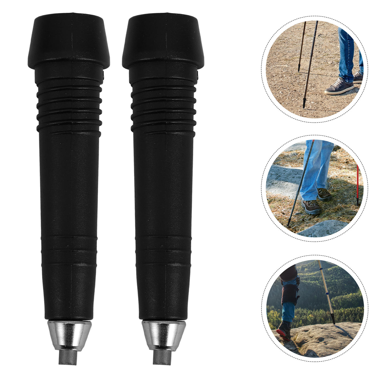Black Rubber Ferrule With A Large 80mm Base For » Walking Sticks - View #2