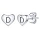 thumbnail image 1 of Pendientes de corazón inicial de Silvora, tachuelas de plata esterlina hipoalergénicas para mujer, diminuta letra D, dijes de oreja, regalo de joyería para cumpleaños, día de la madre, 1 of 8