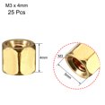 thumbnail image 2 of Unique Bargains 25pcs Brass Straight PCB Pillar Female Thread Hex Standoff Spacer M3x5x4mm, 2 of 3