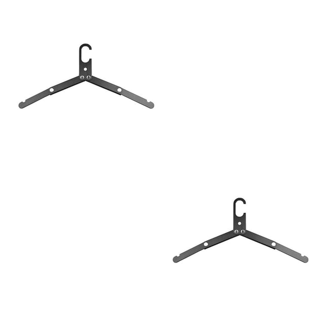 Wosthever Tendedero de aleación de aluminio plegable para exteriores con ranuras para colgar ropa Negro 2piezas
