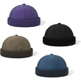 thumbnail image 4 of YooGuoGuo Mens Docker Cap Nylon No Brim Skullcap Quick Dry Brimless Hat Worker Sailor Cap Rolled Cuff Harbour Hat, 4 of 6