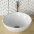 thumbnail image 2 of KRAUS Elavo Round Vessel White Porcelain Ceramic Bathroom Sink, 16 inch, 2 of 9