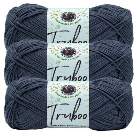 Lion Brand Yarn Truboo Slate Yarn 3 Pack