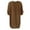 Brown BX, variant on Women Casual Long Sleeve Midi Dress Women Fleece Long Sleeve Crew Neck Dress Midi Length Loose Dress Summer Dress