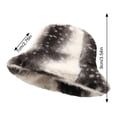 thumbnail image 3 of Lumtrix Women and Men Winter Furry Bucket Hat Deer Spotted Pattern Faux Fur Plush Fisherman Cap Thick Warm Wide Brim Fashion Hat for Daily & Outdoor Wear Gray One Size, 3 of 5