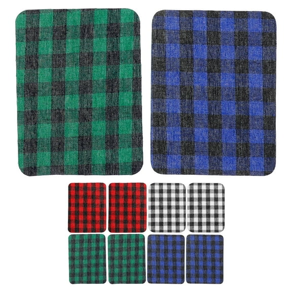 OUNONA 12 Pcs Plaid Iron-On Cloth Patches for Shirt, Skirt, Shoes, Clothing Hole Repair and Decoration, Ideal for Jeans Fixing