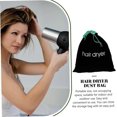 thumbnail image 4 of Hair Dryer Storage Bag Black Velour Drawstring Travel Organizer Pouch Dustproof Cloth Holder For Home And Hotel Use, 4 of 5