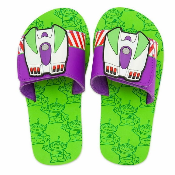 Disney Store Toy Story Buzz Lightyear Flip Flops Sandals Shoes Boy Size 11/12