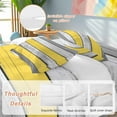 thumbnail image 2 of Coastal Style Bedding Duvet Cover Set Queen Size 4 Pieces Retro Gray Yellow Stripes Wood Texture Bedding Set with Zipper Closure, 1 Comforter Cover 90x92 Inches 1 Flat Sheet & 2 Pillow Cases, 2 of 7