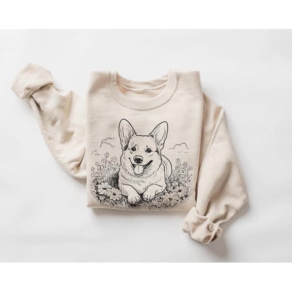 Corgi Sweatshirt, Dog Lover, Animal Print Sweater, Retro Puppy Graphic Pullover, Dog Crewneck501 Tshirt All Size S-5XL