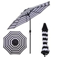 thumbnail image 6 of Abble 9FT Black and White Stripe Outdoor Patio Umbrella with Push Button Tilt and Crank Handle, Market Umbrella with 8 Sturdy Umbrella Ribs, Waterproof for Garden Deck Backyard Pool, 6 of 11