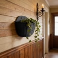 thumbnail image 5 of Homekingdee Semi-Circular Wall-Mounted Plastic Flower Pot with Rattan Texture - 8.27x5.12x4.72in Home Decor Planter for Indoor Outdoor Use, 5 of 6
