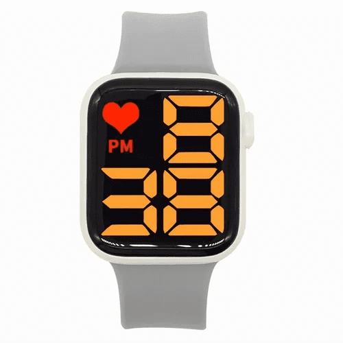 Reloj Digital LED Malubero Unisex gris Forma de la esfera cuadrada