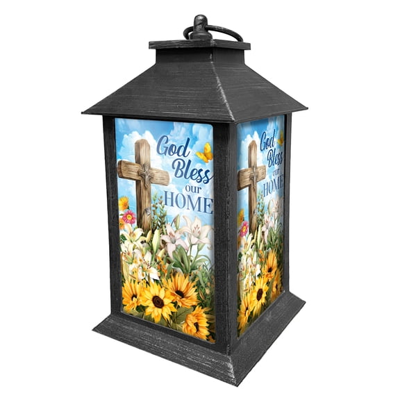 Briarwood Lane Spring Lantern 13.5" x 5.5" x 5.5" God Bless Our Home For Spring Lantern