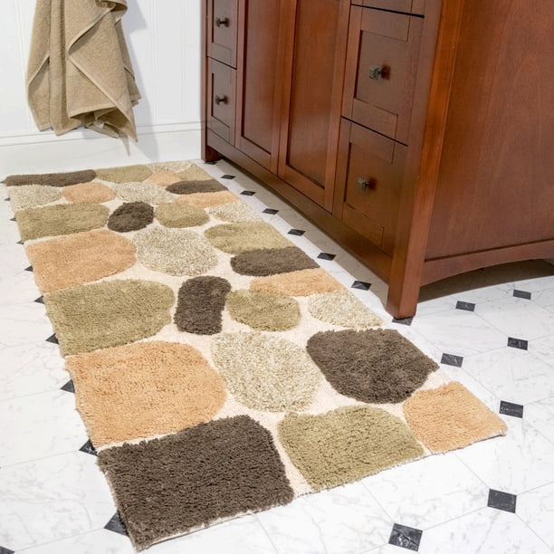 Chesapeake Pebbles Khaki Bath Rug Runner (24" x 60")