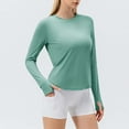 thumbnail image 5 of Zunfeo Yoga Shirts for Women Long Sleeve Quick Drying Workout Tops Sun Protection Shirts for Hiking Running Green, 5 of 5