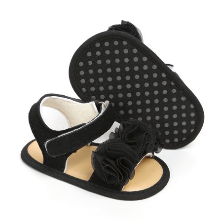 

Infant Baby Girls Summer Sandals with Flower Bowknot Soft Sole Newborn First Walker Crib Dress Shoes