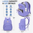 thumbnail image 3 of DAKIMOE Travel Backpack for Women Men Laptop Backpack with Computer Compartment Waterproof Large Capacity Wear Resistant Scratch-proof for Travel College Bussiness School, Light Purple, 3 of 9