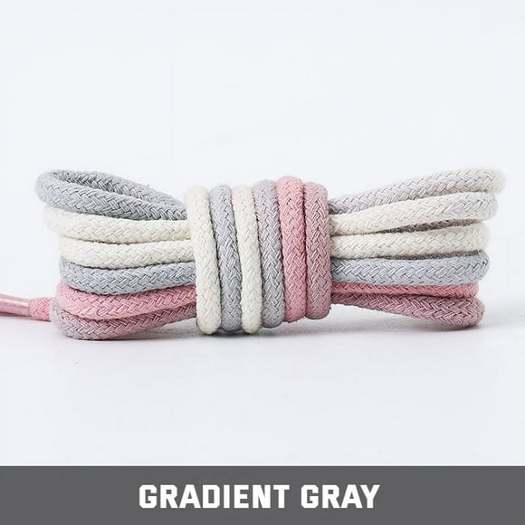 Lacets Ronds Arc-en-Ciel pour Espadrilles Lacets Décontractés en Toile Lacets Dégradés Colorés Lacets en Coton pour Chaussures de Sport 4mm Dégradé Gris 160cm